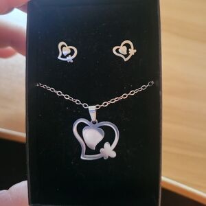 🌹Buy 1 Get 1 Free🌹 Stainless Steel Heart Pendant and Earrings Set
